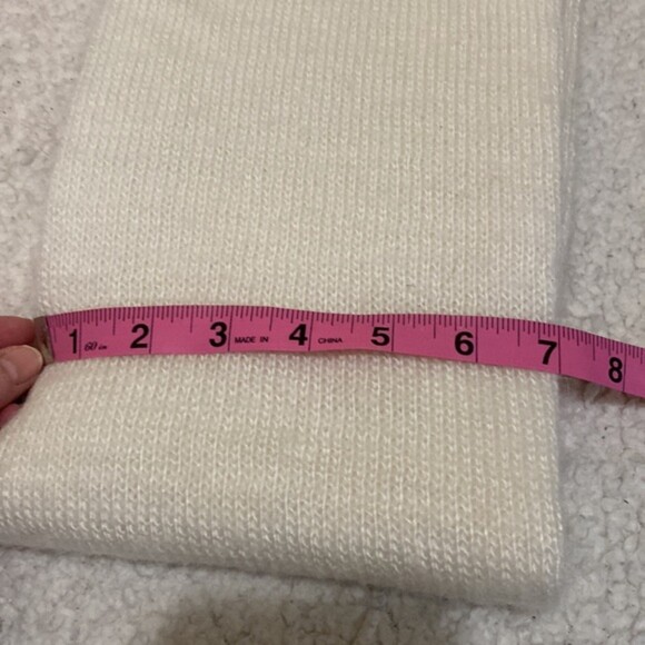 Vintage Hansen Scarf Knit Fringe Hem White Soft Cozy Fair Isle Printed Pastel - Picture 9 of 10